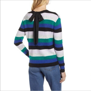 Halogen Bow Back Pullover Striped Sweater XS NWT